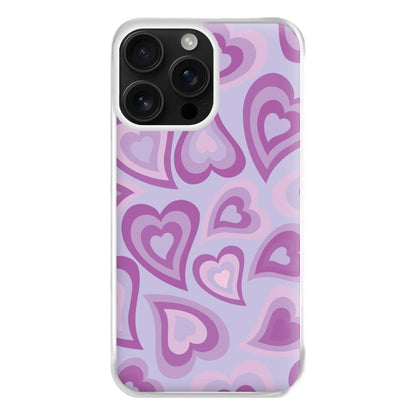 Purple Hearts - Trippy Patterns Phone Case for iPhone 16 Pro Max