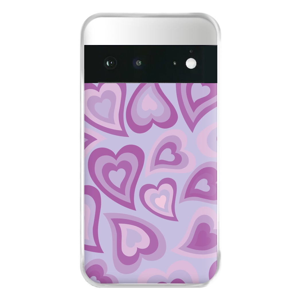 Purple Hearts - Trippy Patterns Phone Case for Google Pixel 6a