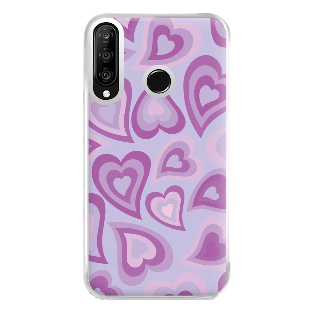 Purple Hearts - Trippy Patterns Phone Case for Huawei P30 Lite