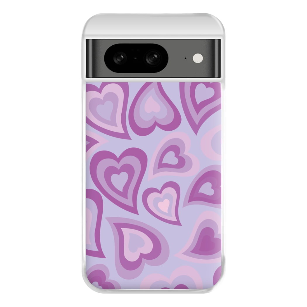 Purple Hearts - Trippy Patterns Phone Case for Google Pixel 8