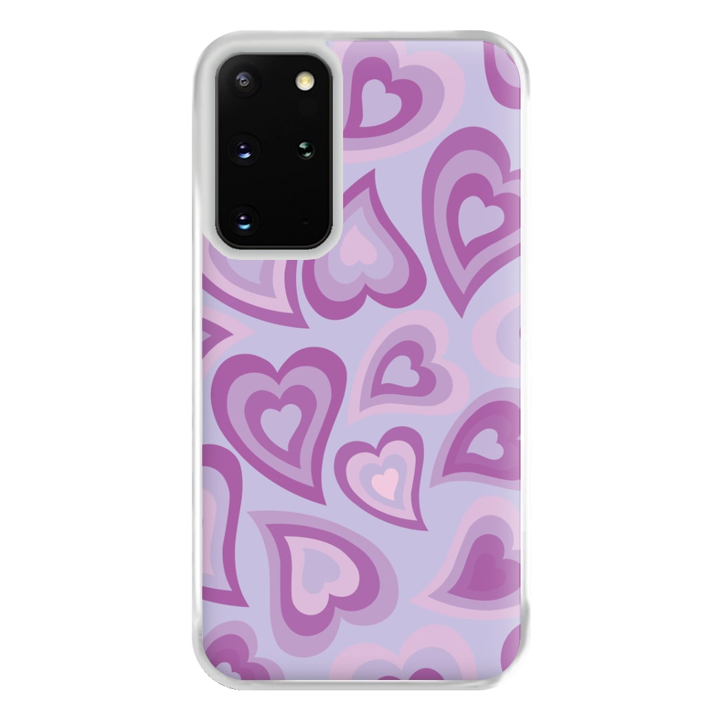 Purple Hearts - Trippy Patterns Phone Case for Galaxy S20 Plus