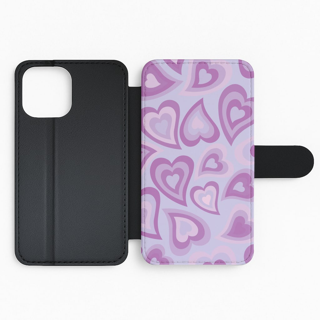 Purple Hearts - Trippy Patterns Flip Phone Case