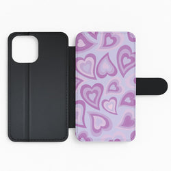 Purple Hearts - Trippy Patterns Flip Phone Case