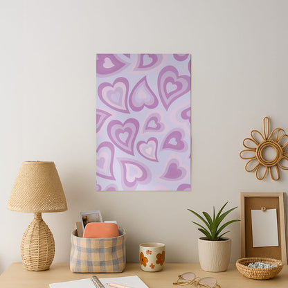 Purple Hearts - Trippy Patterns Art Print
