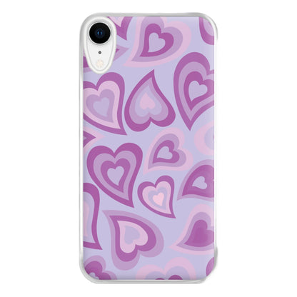 Purple Hearts - Trippy Patterns Phone Case for iPhone XR