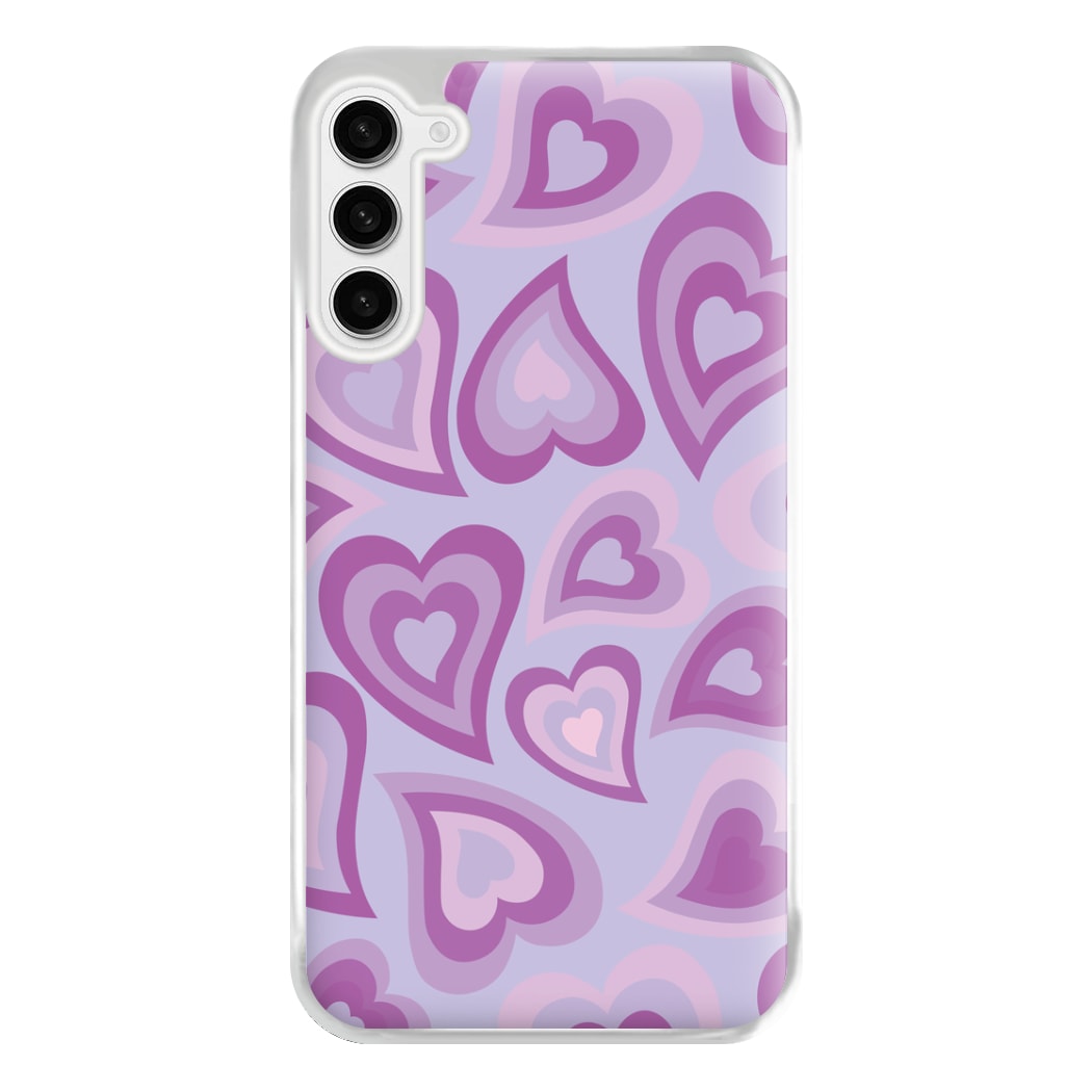 Purple Hearts - Trippy Patterns Phone Case for Galaxy S23FE