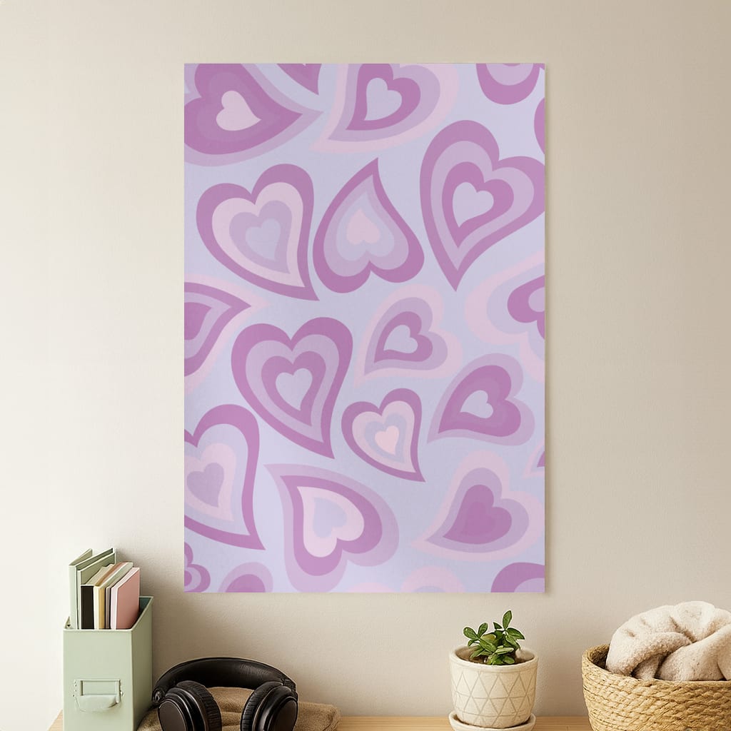 Purple Hearts - Trippy Patterns Poster