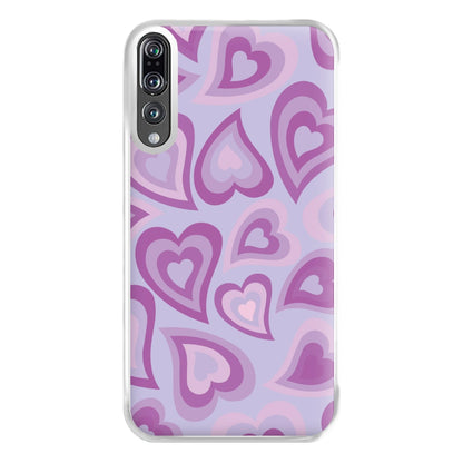 Purple Hearts - Trippy Patterns Phone Case for Huawei P20 Pro