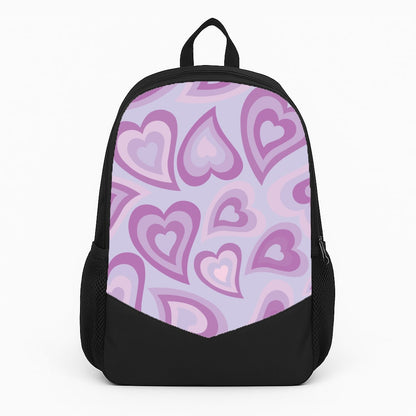 Purple Hearts - Trippy Patterns Large Backpack