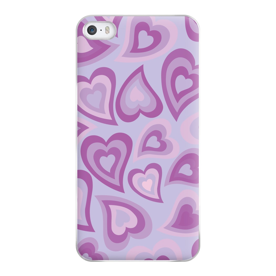 Purple Hearts - Trippy Patterns Phone Case for iPhone 5 / 5s / SE 2016