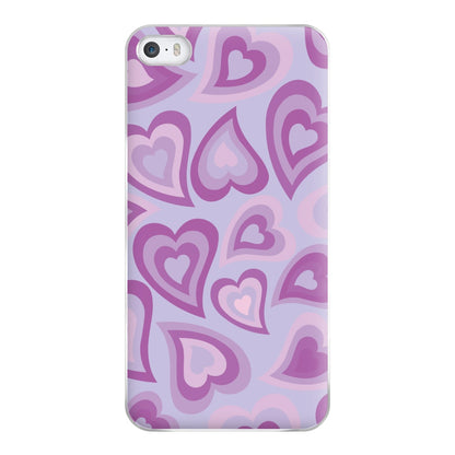 Purple Hearts - Trippy Patterns Phone Case for iPhone 5 / 5s / SE 2016