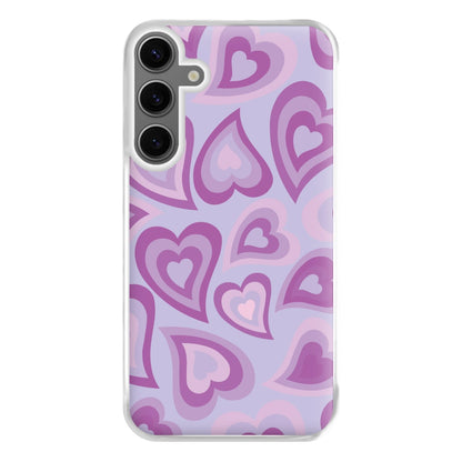 Purple Hearts - Trippy Patterns Phone Case for Galaxy S24FE