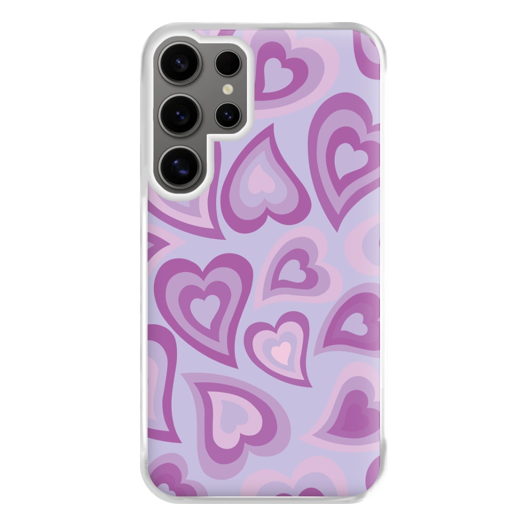 Purple Hearts - Trippy Patterns Phone Case for Galaxy S24 Ultra