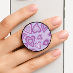 Purple Hearts - Trippy Patterns Phone Grip