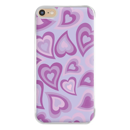 Purple Hearts - Trippy Patterns Phone Case for iPhone 6 Plus / 7 Plus / 8 Plus