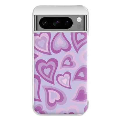 Purple Hearts - Trippy Patterns Phone Case for Google Pixel 8 Pro