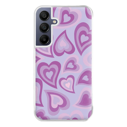 Purple Hearts - Trippy Patterns Phone Case for Galaxy A16