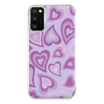 Purple Hearts - Trippy Patterns Phone Case for Galaxy A41