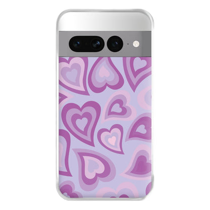 Purple Hearts - Trippy Patterns Phone Case for Google Pixel 7 Pro