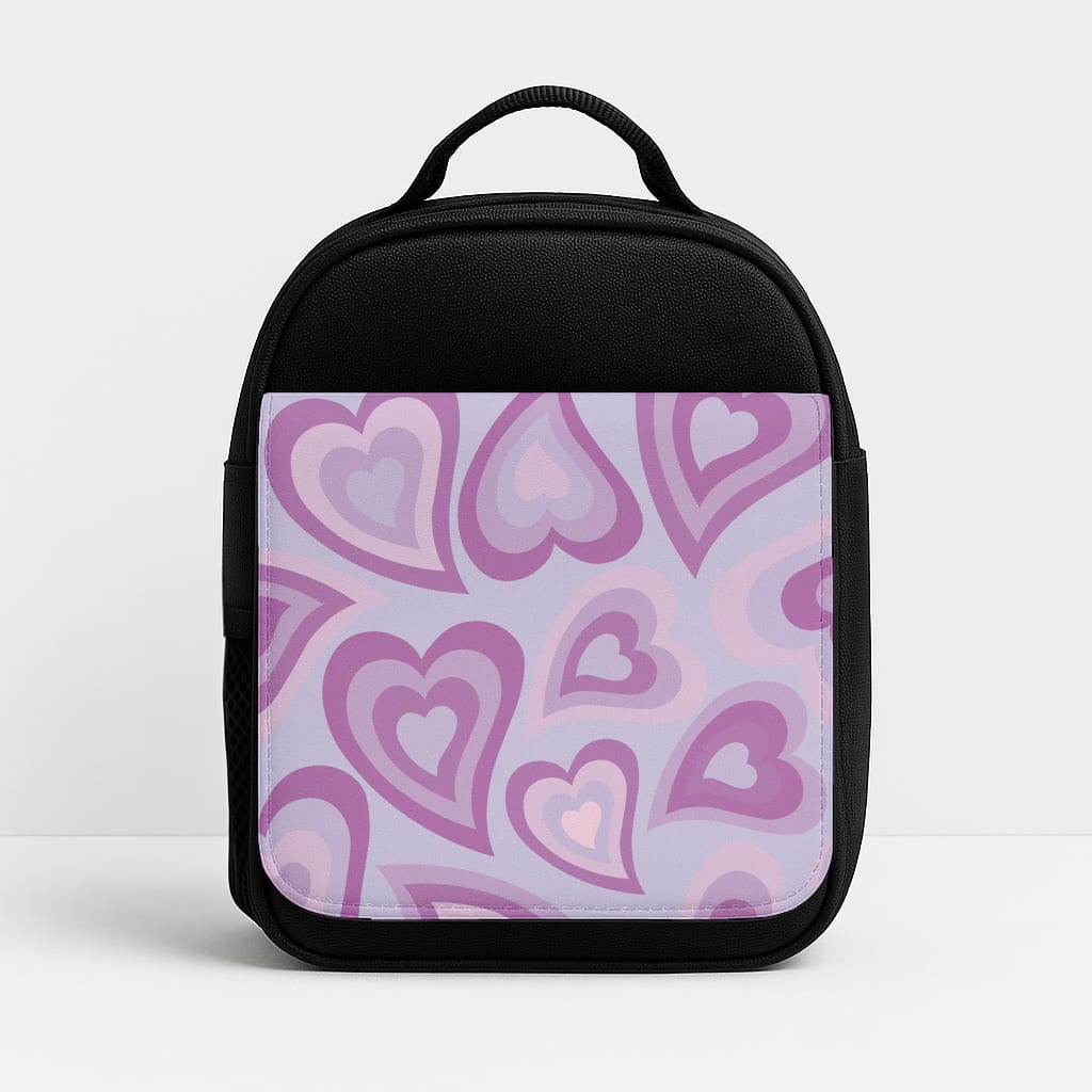 Purple Hearts - Trippy Patterns Insulated Lunchbox