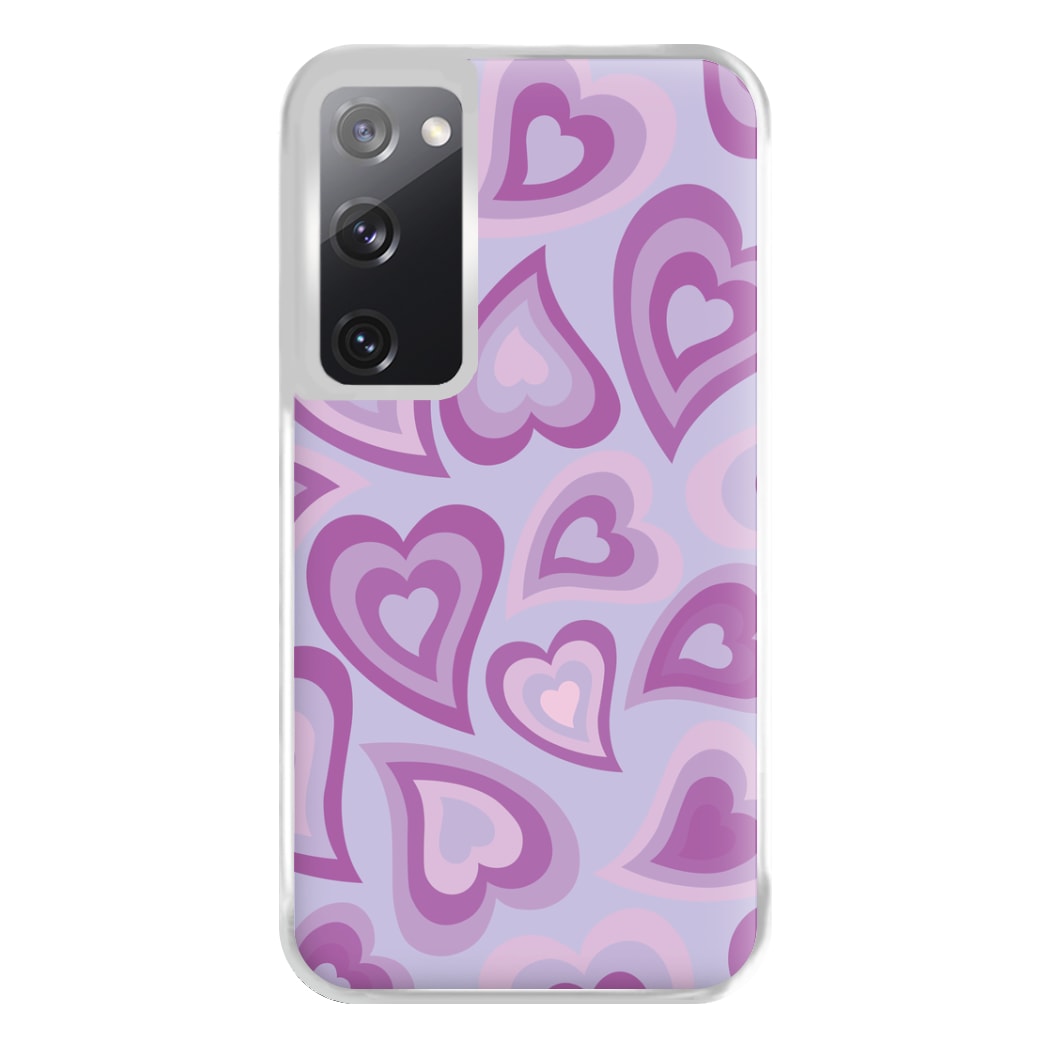 Purple Hearts - Trippy Patterns Phone Case for Galaxy S20FE