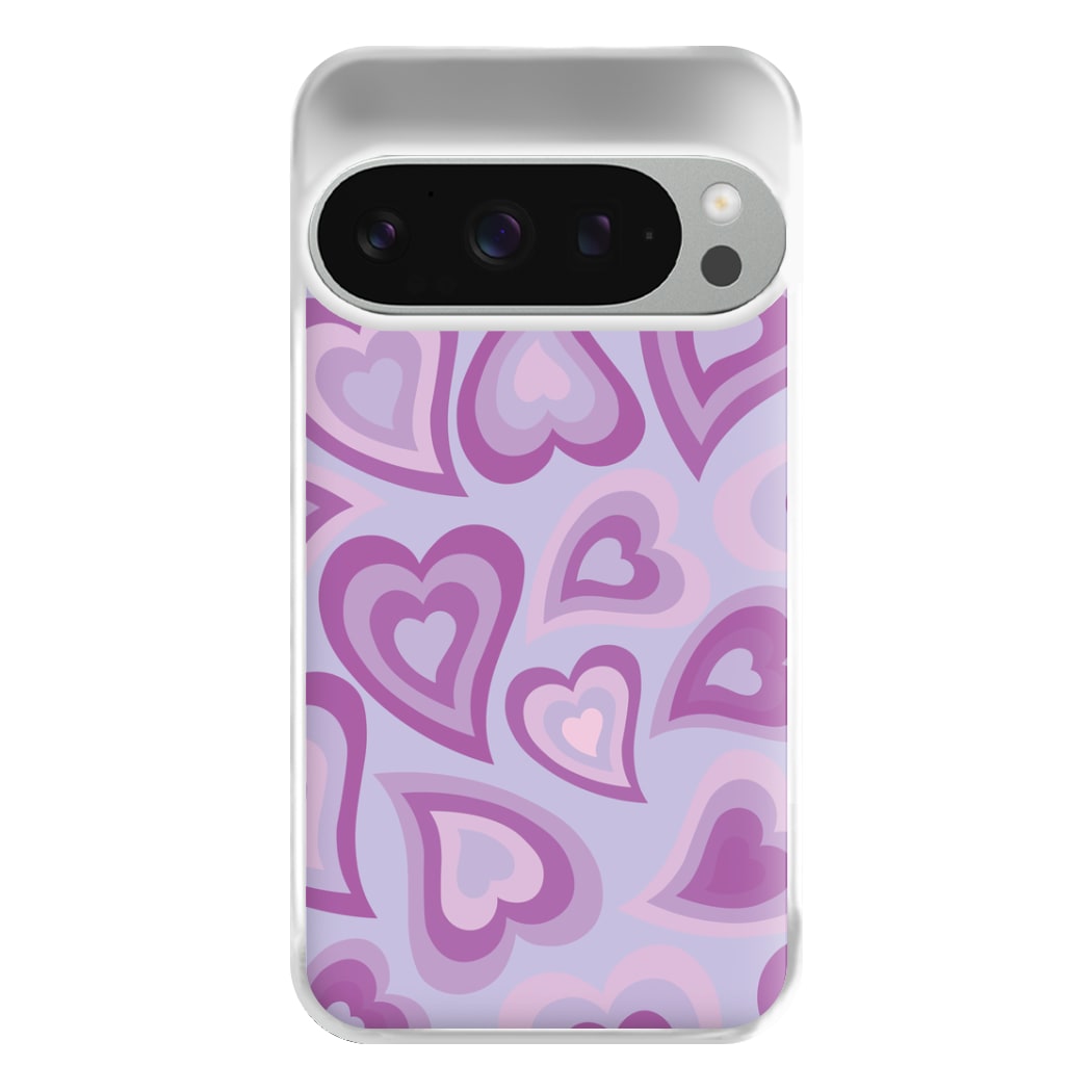 Purple Hearts - Trippy Patterns Phone Case for Google Pixel 9 Pro XL