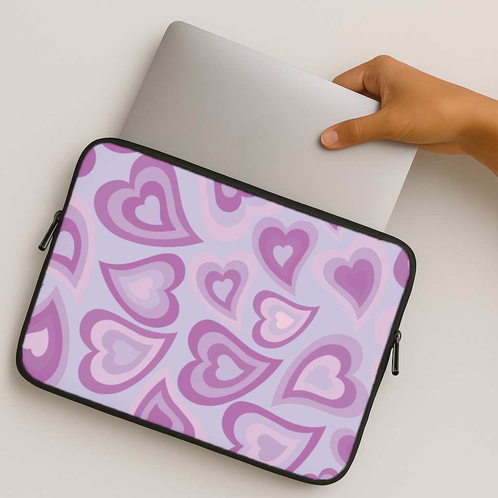 Purple Hearts - Trippy Patterns MacBook Case