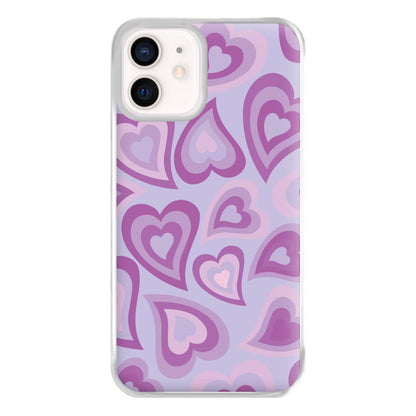 Purple Hearts - Trippy Patterns Phone Case for iPhone 12 Mini