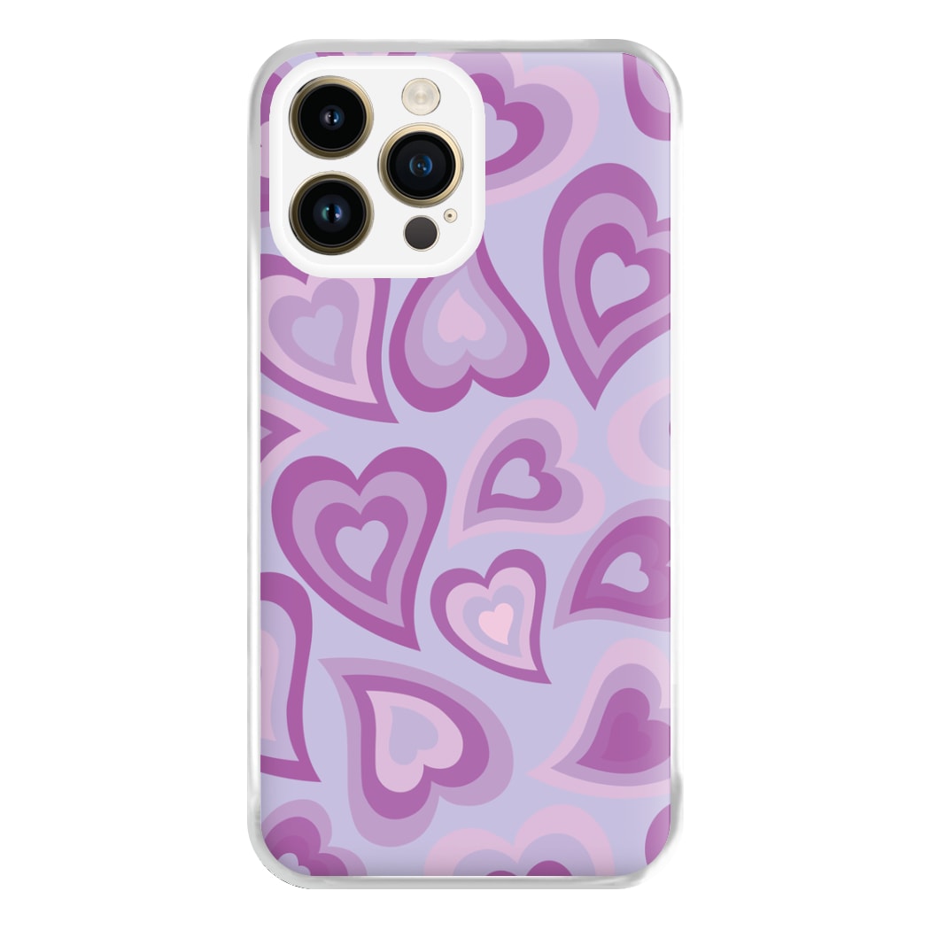 Purple Hearts - Trippy Patterns Phone Case for iPhone 14 Pro Max