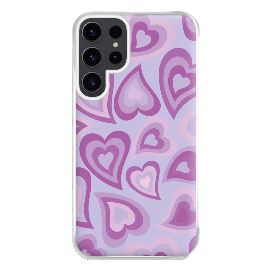 Purple Hearts - Trippy Patterns Phone Case for Galaxy S23 Ultra