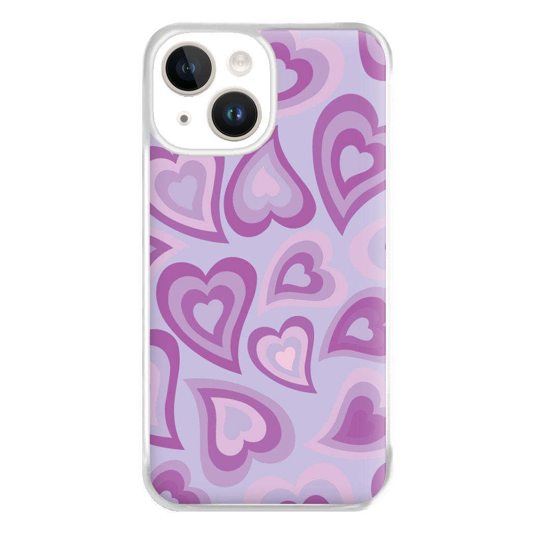 Purple Hearts - Trippy Patterns Phone Case for iPhone 14