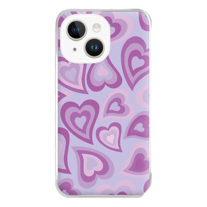 Purple Hearts - Trippy Patterns Phone Case for iPhone 14 Plus