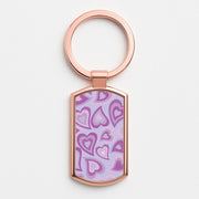 Purple Hearts - Trippy Patterns Luxury Keyring 4