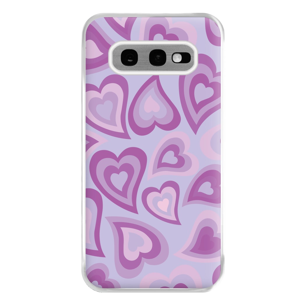 Purple Hearts - Trippy Patterns Phone Case for Galaxy S10e