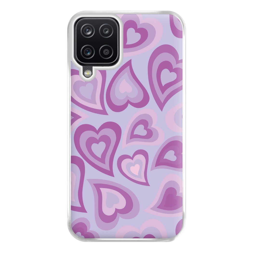 Purple Hearts - Trippy Patterns Phone Case for Galaxy A12