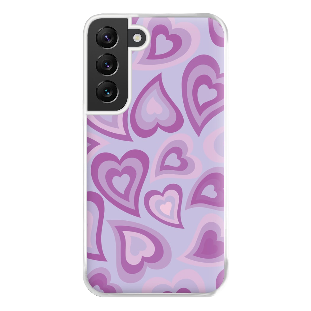 Purple Hearts - Trippy Patterns Phone Case for Galaxy S22 Plus