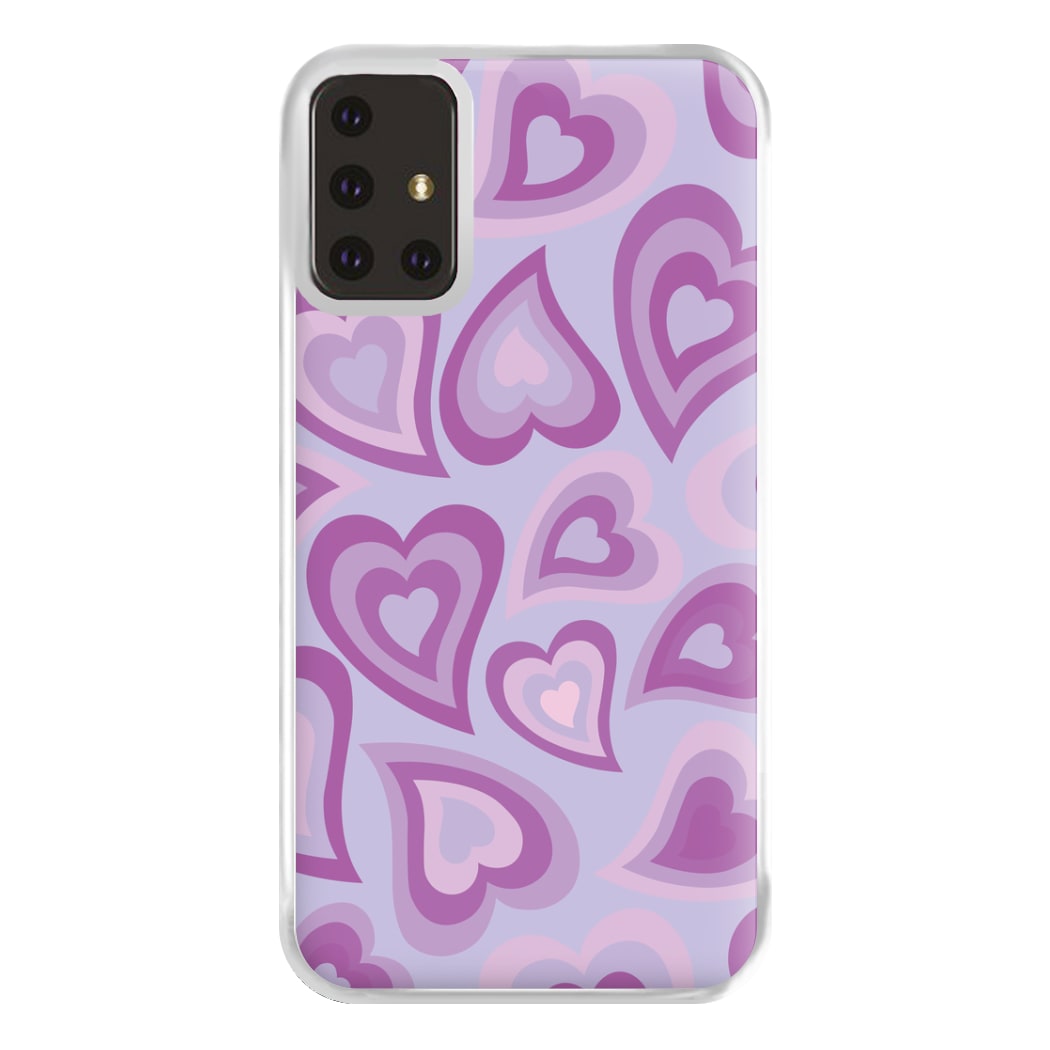 Purple Hearts - Trippy Patterns Phone Case for Galaxy A71