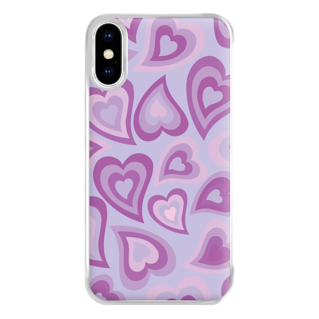 Purple Hearts - Trippy Patterns Phone Case for iPhone XS Max