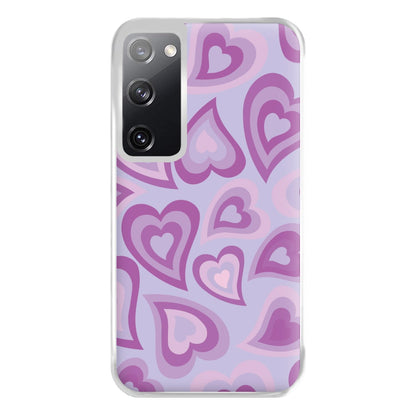 Purple Hearts - Trippy Patterns Phone Case for Galaxy S20