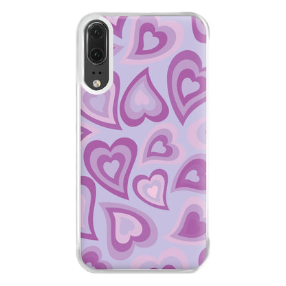 Purple Hearts - Trippy Patterns Phone Case for Huawei P20