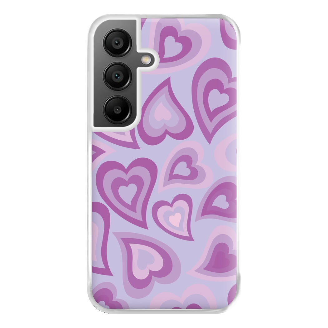 Purple Hearts - Trippy Patterns Phone Case for Galaxy A55