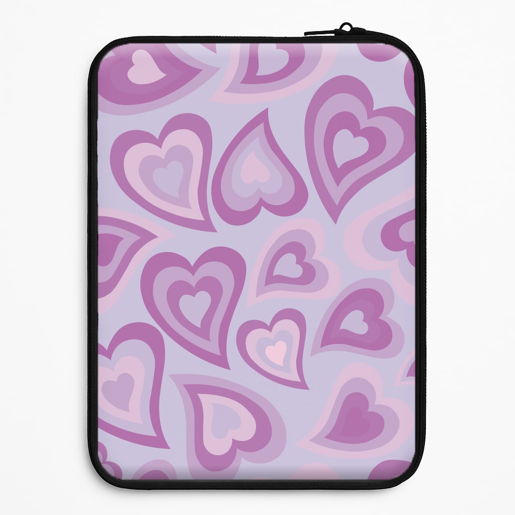 Purple Hearts - Trippy Patterns Laptop Sleeve