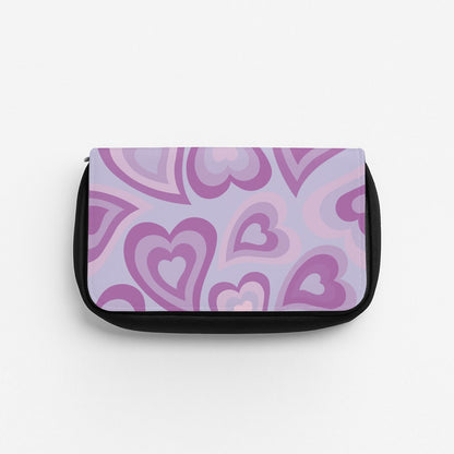Purple Hearts - Trippy Patterns Pencil Case
