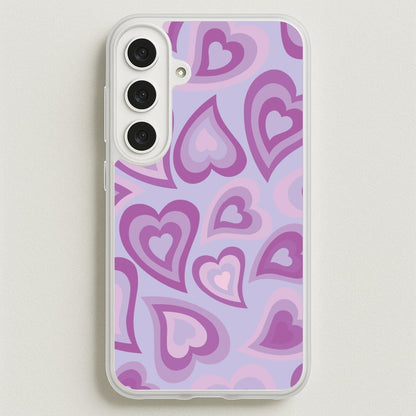 Purple Hearts - Trippy Patterns Phone Case for Galaxy S25FE