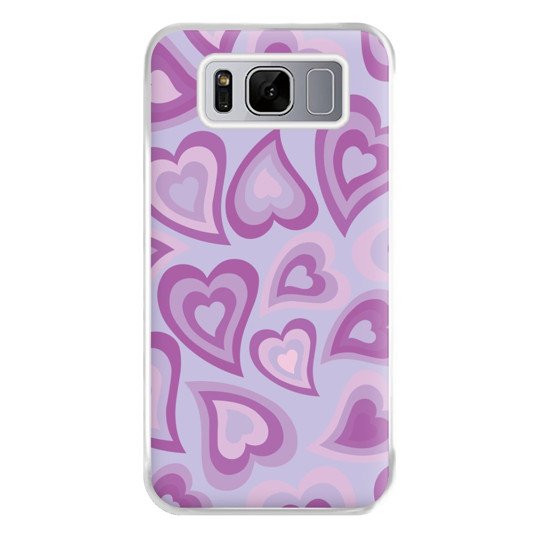 Purple Hearts - Trippy Patterns Phone Case for Galaxy S8 Plus