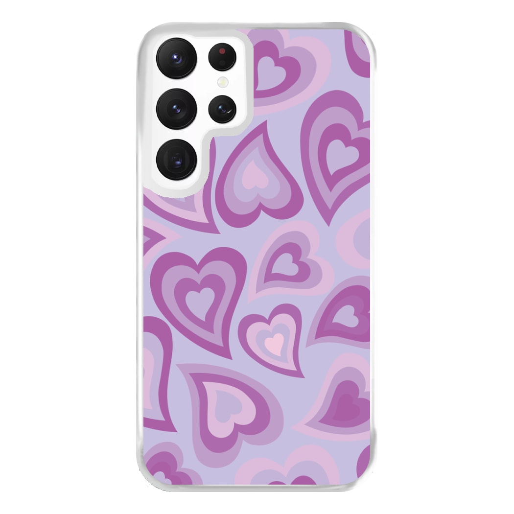 Purple Hearts - Trippy Patterns Phone Case for Galaxy S22 Ultra