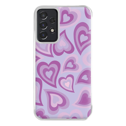 Purple Hearts - Trippy Patterns Phone Case for Galaxy A52 / A52s