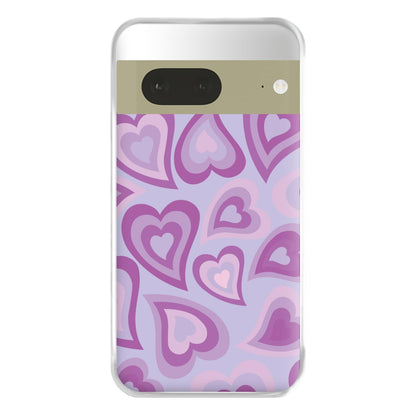 Purple Hearts - Trippy Patterns Phone Case for Google Pixel 7a