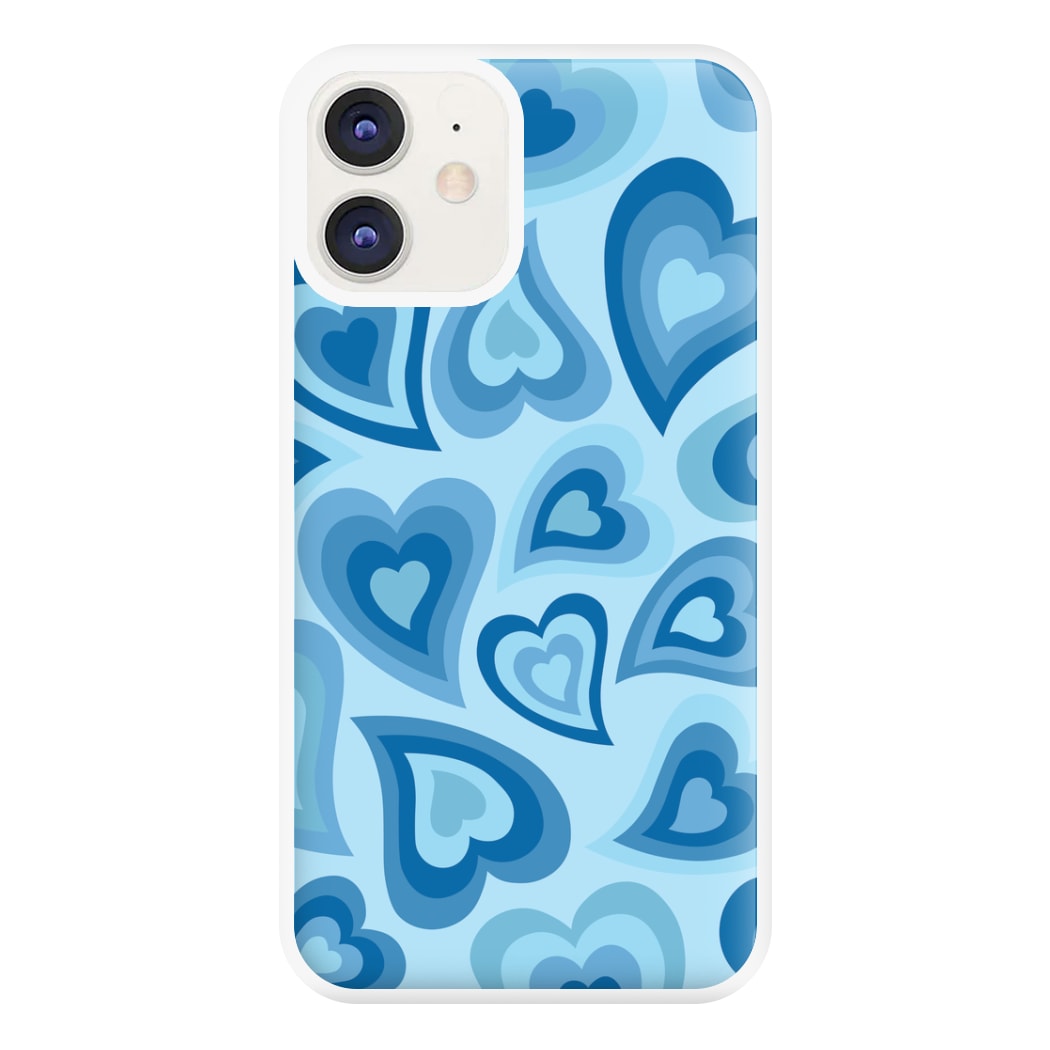 Blue Hearts - Trippy Patterns Phone Case for iPhone 12 / 12 Pro