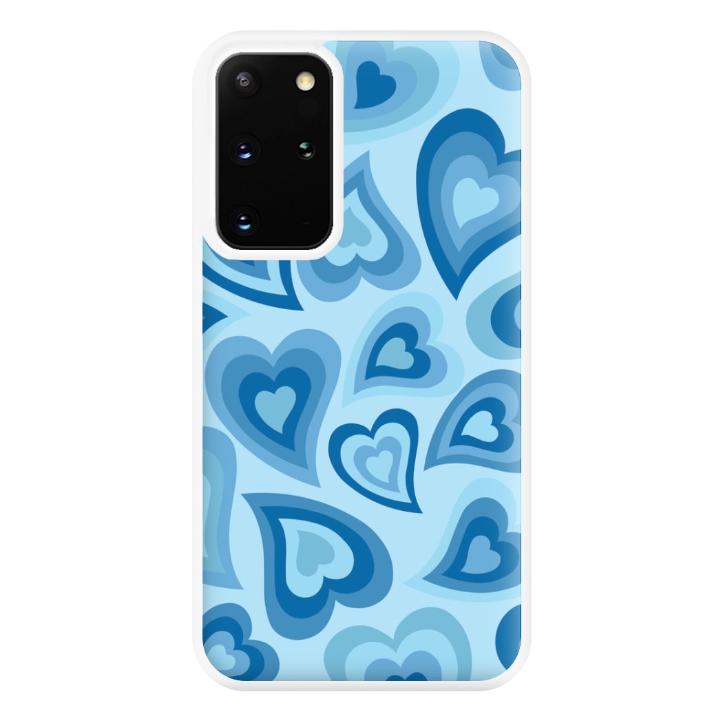 Blue Hearts - Trippy Patterns Phone Case for Galaxy S20 Plus